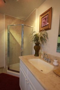 Shower w-doors w-matching Bath Vanity-Cultured