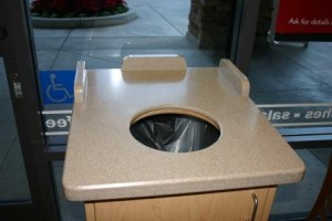 Commercial-Bakery-Trash Dispenser-Solid Surface-LOW